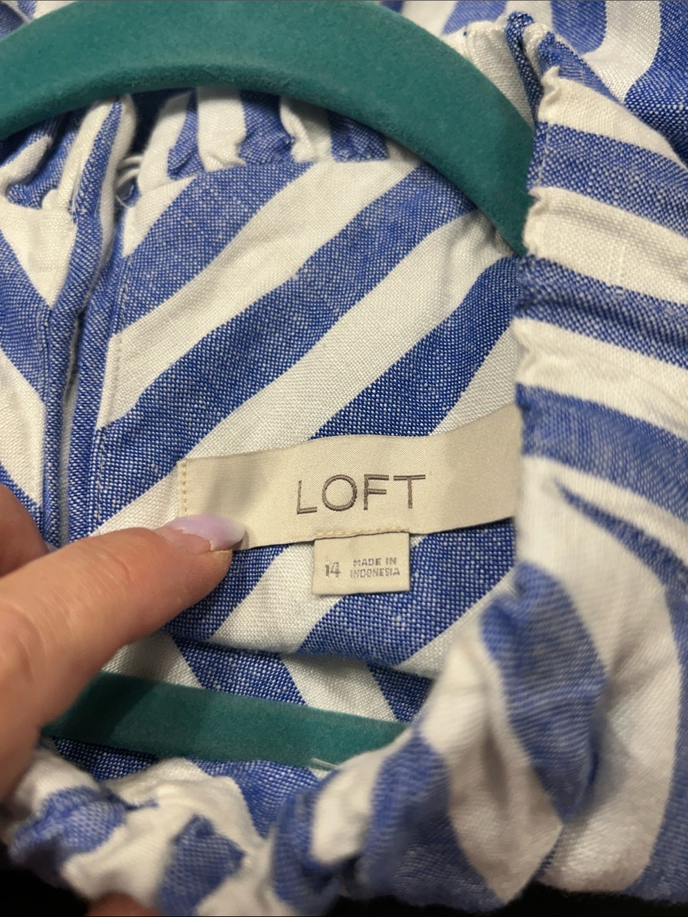 LOFT Blue and White Striped Maxi Dress - Picture 8 of 8